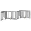 vidaXL Cancello per cani pieghevole con supporti 4 pz Sonoma grigio