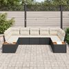 vidaXL Set Divano da Giardino 5 pcs Nero e Crema Polyrattan