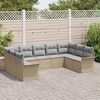 vidaXL Set Divano da Giardino con archiviazione 9 pcs Beige polyrattan