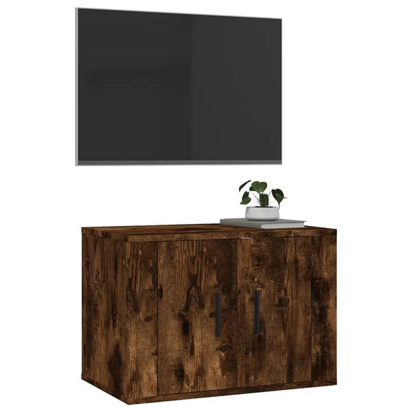 vidaXL Mobile Porta TV a Parete Rovere Fumo 57x34,5x40 cm