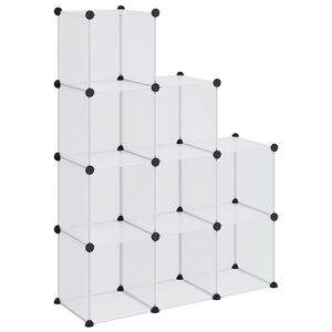 vidaXL Organizzatore Portaoggetti con 9 Cubi Trasparenti in PP