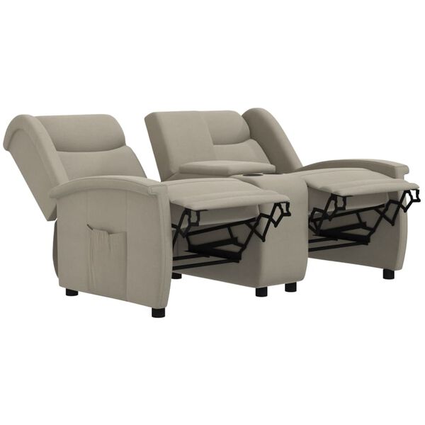 vidaXL Divano a 2 Posti Reclinabile Grigio Chiaro in Microfibra