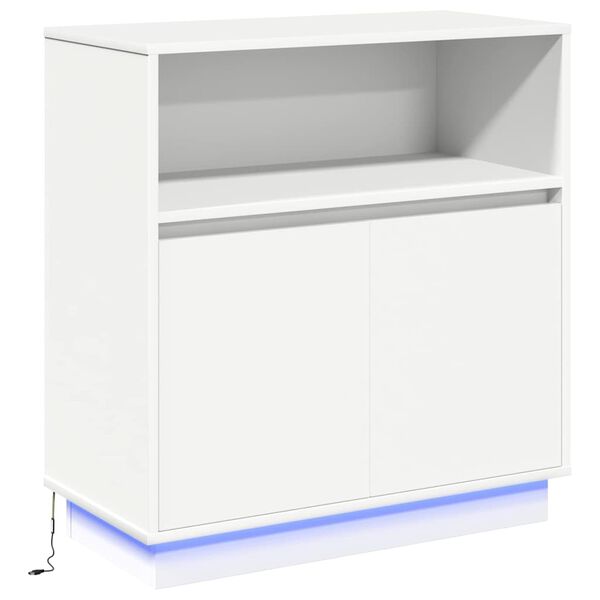 vidaXL Madia LED Bianco 71 x 34,5 x 75 cm Legno multistrato