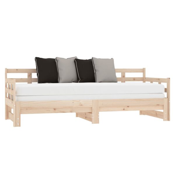 vidaXL Dormeuse Estraibile in Legno Massello di Pino 2x(90x190) cm