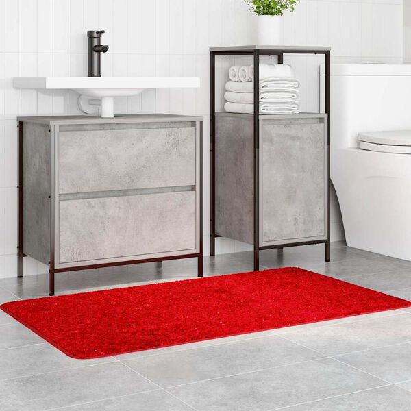 vidaXL Tappetino da bagno antiscivolo Rosso 70 x 120 cm PP