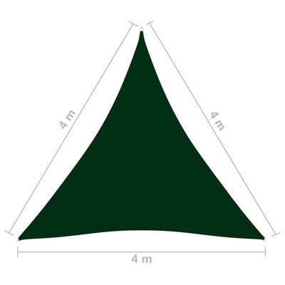 vidaXL Parasole a Vela Oxford Triangolare 4x4x4 m Verde Scuro