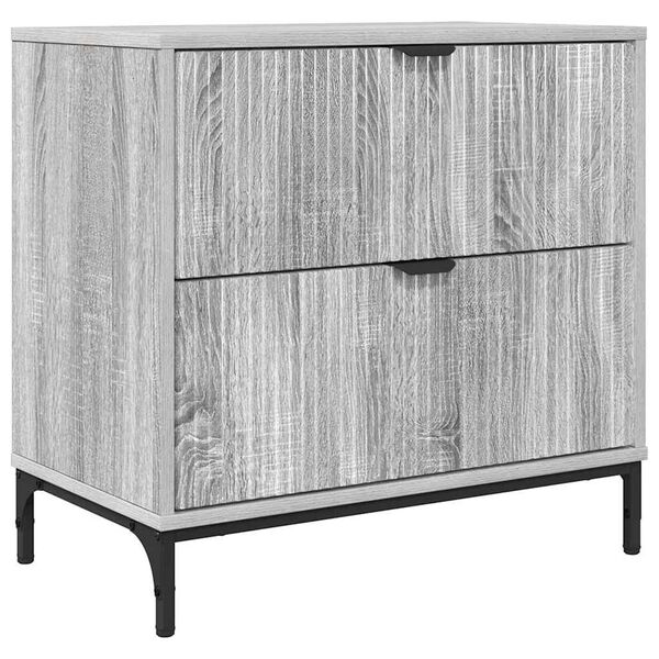 vidaXL Comodino Grigio sonoma 63.5 x 36 x 61 cm Legno multistrato
