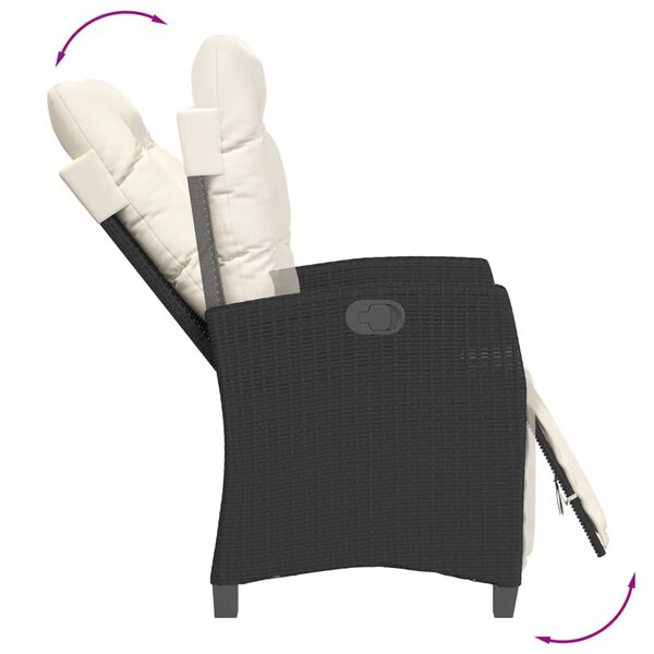 vidaXL Set da Pranzo da Giardino 7 pz Nero con Cuscini in Polyrattan