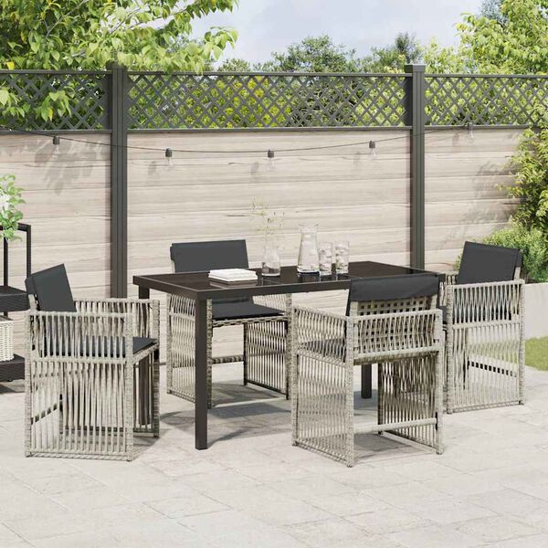 vidaXL Set da Pranzo per Giardino 5 pcs Grigio chiaro