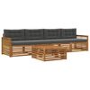 vidaXL Set di divani da esterno 5 pz Naturale e Antracite