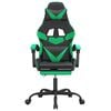 vidaXL Sedia da Gaming Girevole con Poggiapiedi Nero Verde Similpelle