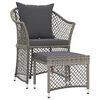 vidaXL Set di Divani da Giardino 2 pz con Cuscini in Polyrattan Grigio