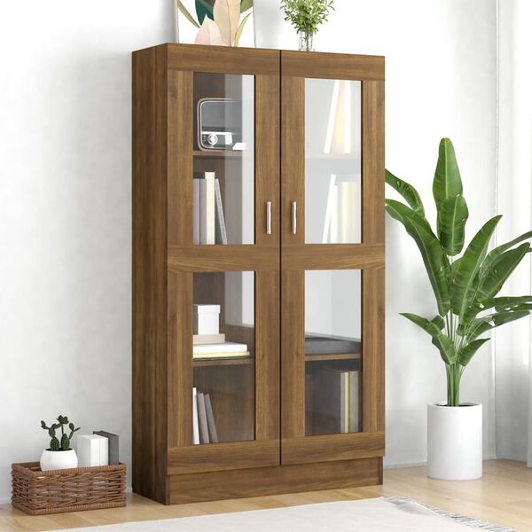 vidaXL Mobile Vetrina Rovere Marrone 82,5x30,5x150cm Legno Multistrato