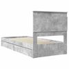 vidaXL Letto con Contenitore con testiera Grigio cemento 90 x 200 cm