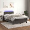vidaXL Letto a Molle con Materasso e LED Grigio Scuro 120x190cm in Velluto