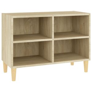 vidaXL Mobile TV con Gambe Legno Massello Rovere Sonoma 69,5x30x50 cm