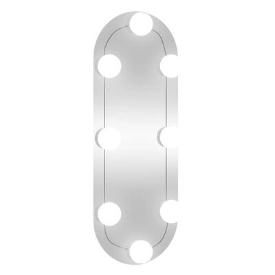 vidaXL Specchio da Parete con Luci LED 15x40 cm Vetro Ovale