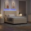vidaXL Letto a Sorgente LED con materasso Crema 160 x 200 cm Tessuto