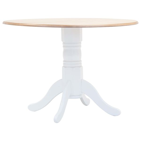 vidaXL Tavolo da Pranzo Bianco e Marrone 106cm Legno Massello di Hevea