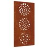 vidaXL Decorazione Muro da Giardino 105x55 cm Foglia Acciaio Corten