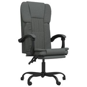 vidaXL Sedia da Ufficio Reclinabile Grigio Scuro in Tessuto