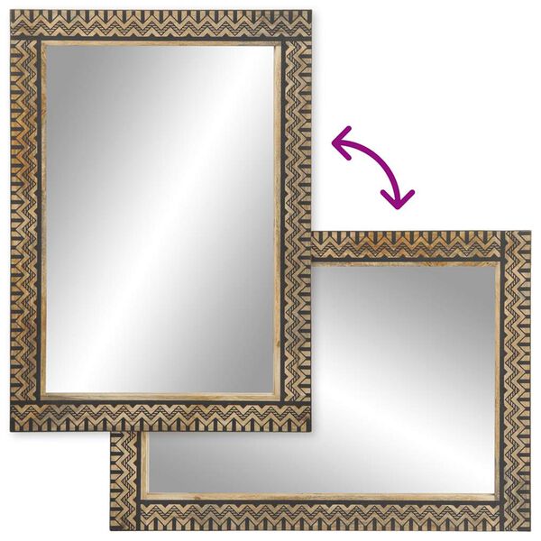 vidaXL Specchio da Bagno 50x70 cm in Legno Massello di Mango e Vetro