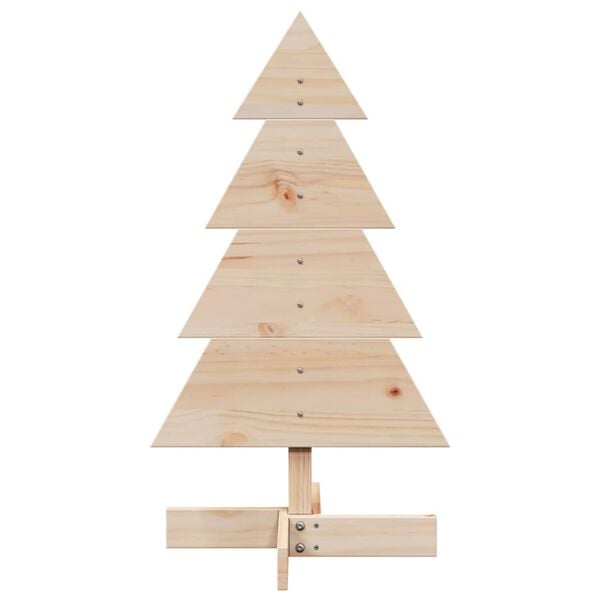 vidaXL Albero di Natale Decorativo in Legno 80 cm Legno Massello Pino