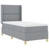 vidaXL Letto a molle con materasso Grigio chiaro 140 x 200 cm Tessuto