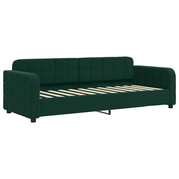 vidaXL Divano Letto Estraibile Materassi Verde Scuro 80x200 Velluto