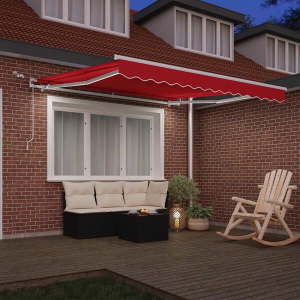vidaXL Tenda Retrattile Rosso 300 x 250 cm Poliestere e Metallo
