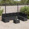 vidaXL Set Divano da Giardino 9 pcs Nero Poly Rattan