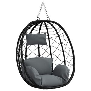 vidaXL Sedia uovo sospesa polyrattan 91,5 x 54,5 x 107 cm Antracite