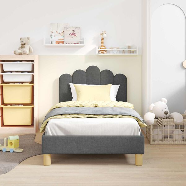 vidaXL Struttura letto bambini con testata Grigio scuro 80 x 160 cm