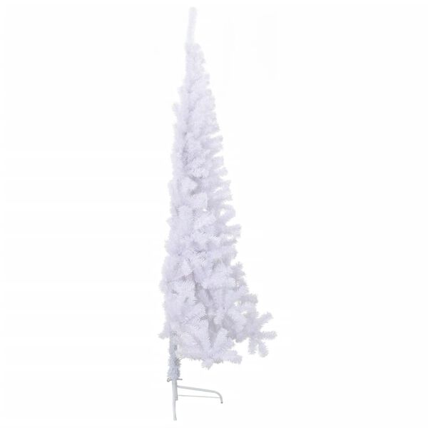 vidaXL Albero di Natale Artificiale Metà con Supporto Bianco 210cm PVC