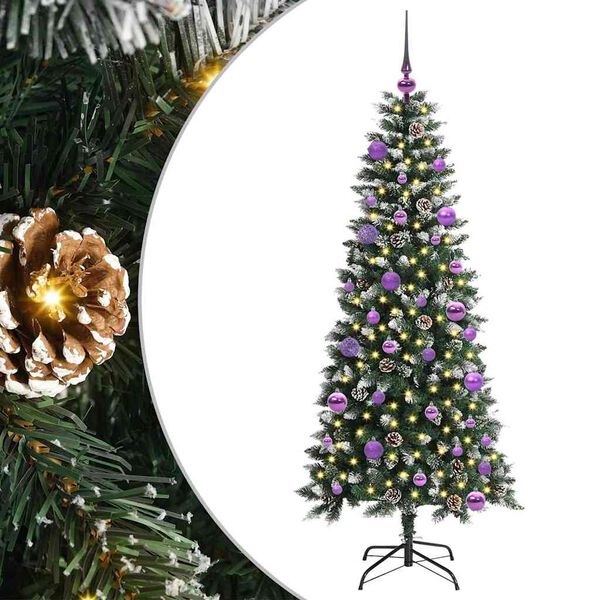 vidaXL Albero di Natale artificiale con 150 LED Verde 150 cm