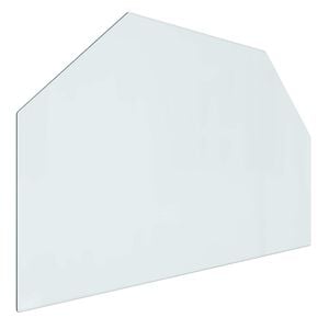 vidaXL Piastra in vetro per camino Trasparente 80 x 50 cm Vetro