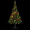vidaXL Albero di Natale Preilluminato con Palline Verde 150 cm