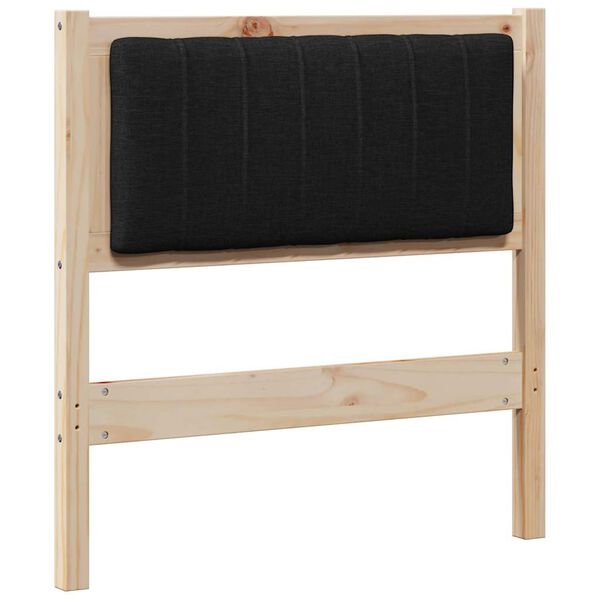 vidaXL Testiera imbottita con testiera Marrone 75 cm Pino massello