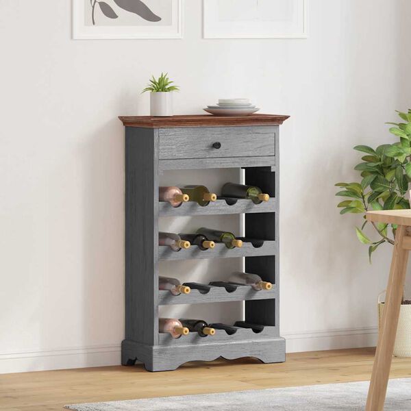 vidaXL Portavini in Legno Massello di Mogano 55x23x85 cm