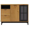 vidaXL Credenza FLAM 110x40x80 cm Anta in Vetro Massello di Pino