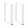 vidaXL Gambe per tavolo da pranzo forma U 2 pz bianche 60x(72-73) cm