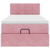 vidaXL Struttura Letto Pouf con Materasso Rosa 100x200 cm Velluto