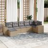 vidaXL Set Divani da Giardino 7 pz con Cuscini Beige in Polyrattan