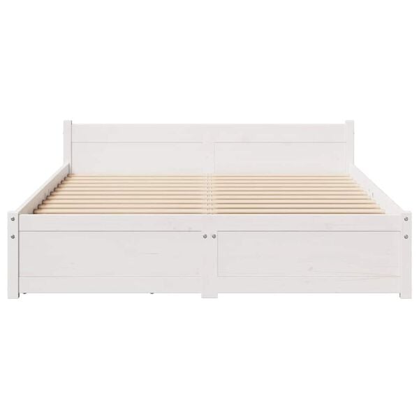 vidaXL Letto senza Materasso Bianco 120x200 cm Legno Massello di Pino
