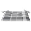 vidaXL Sedie Giardino Cuscini Motivo Quadri Grigio 4pz Massello Teak