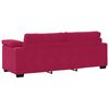 vidaXL Divano a 3 Posti Rosso Vino 220x77x82 cm in Velluto