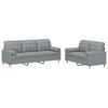 vidaXL Set Divani 2 pz con Cuscini Grigio Chiaro in Tessuto