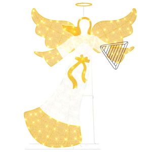 vidaXL Angolo Illuminato Bianco caldo 116 x 29 x 158.5 cm Poliestere