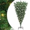 vidaXL Albero di Natale artificiale pre-illuminato rovesciato con set di palline