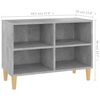 vidaXL Mobile TV con Gambe Legno Massello Grigio Cemento 69,5x30x50 cm
